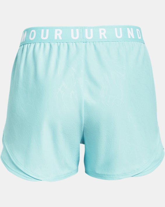 Women's UA Play Up 3.0 Emboss Shorts, Blue, pdpMainDesktop image number 5